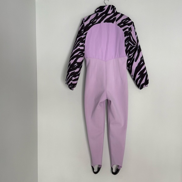 ASOS 4505 Ski Suit One Piece Snowsuit Purple Retro Stirrup Women’s US 8 - Picture 4 of 15